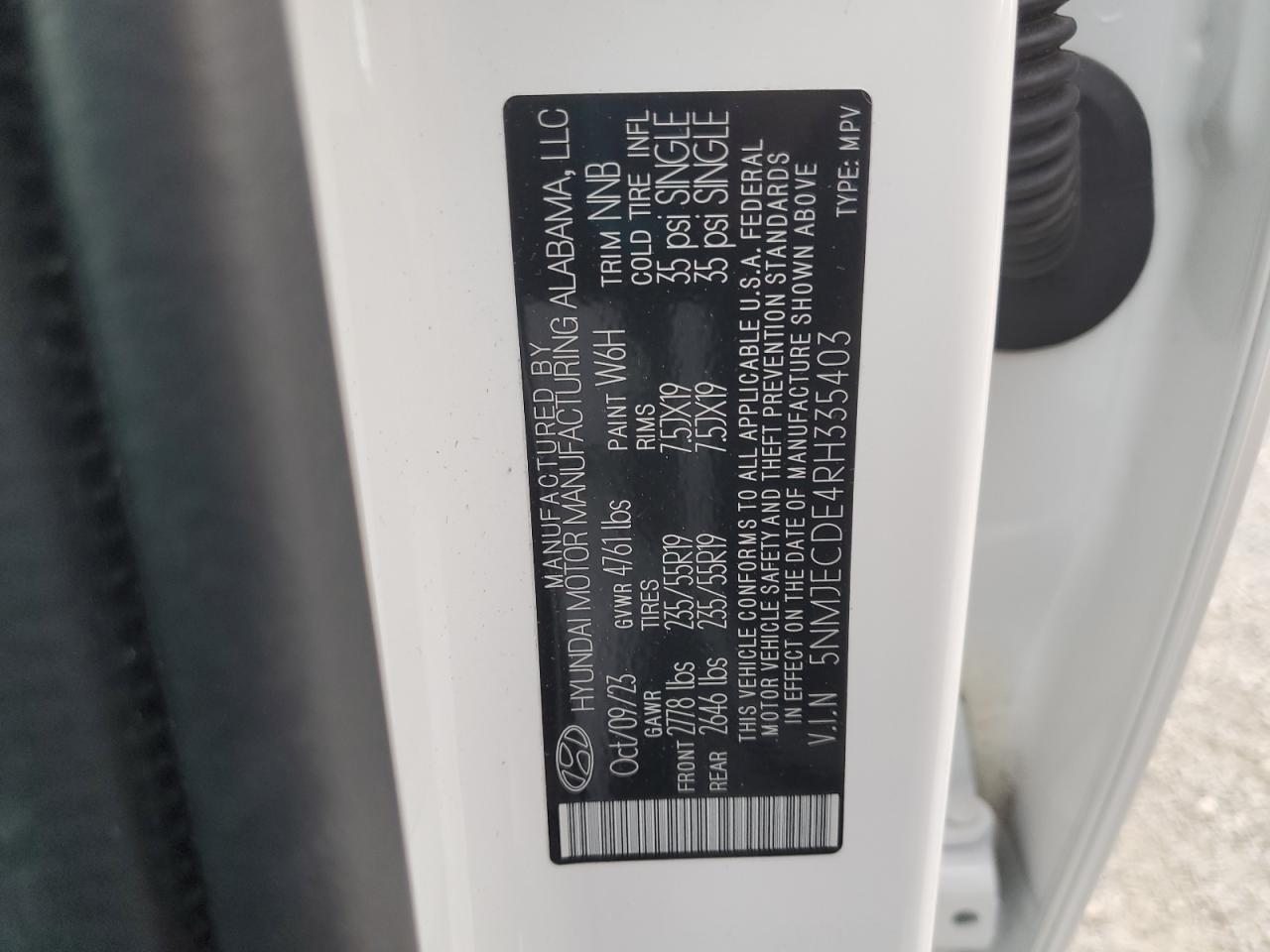 2024 Hyundai Tucson Limited VIN: 5NMJECDE4RH335403 Lot: 81049365