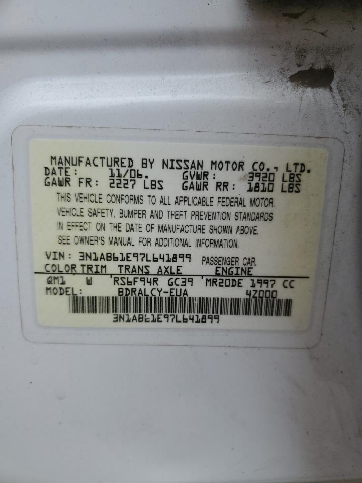 2007 Nissan Sentra 2.0 VIN: 3N1AB61E97L641899 Lot: 71744615