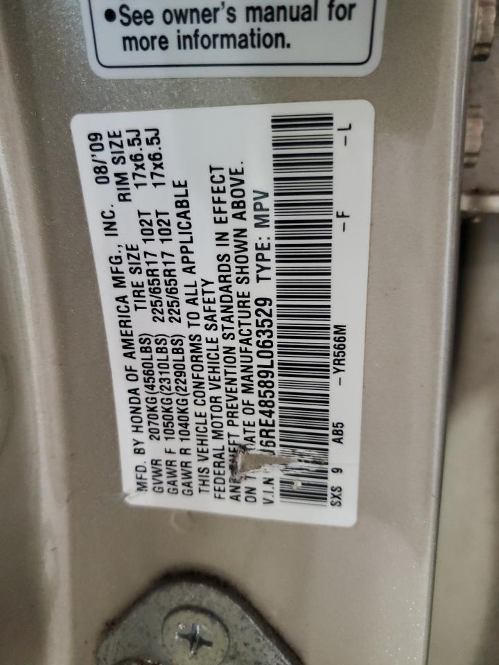 2009 Honda Cr-V Ex VIN: 5J6RE48589L063529 Lot: 84026815