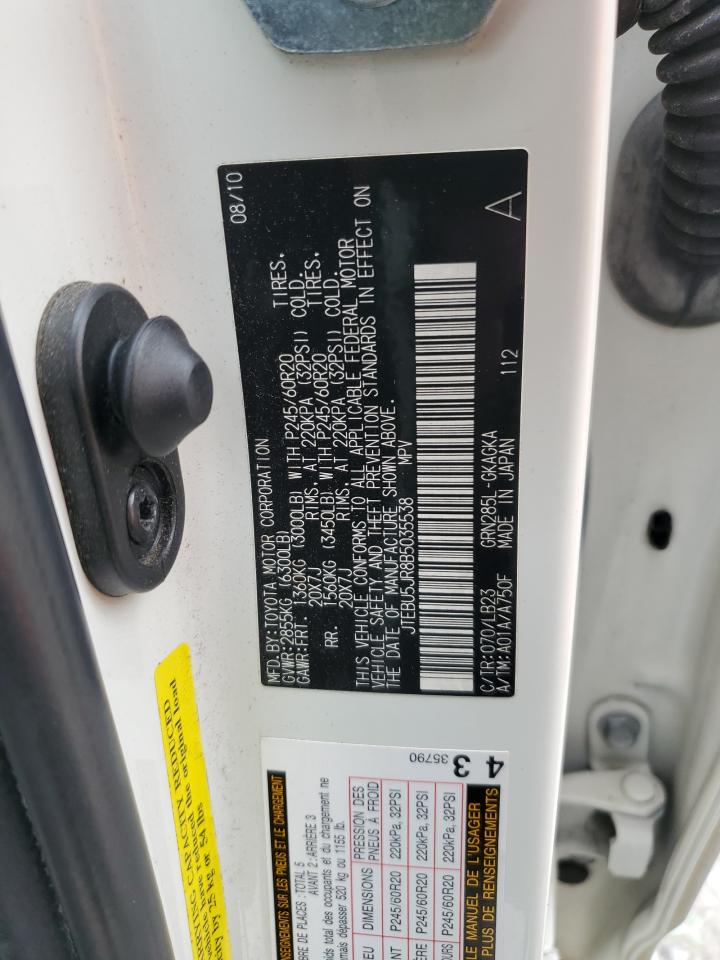 2011 Toyota 4Runner Sr5 VIN: JTEBU5JR8B5035538 Lot: 83950755