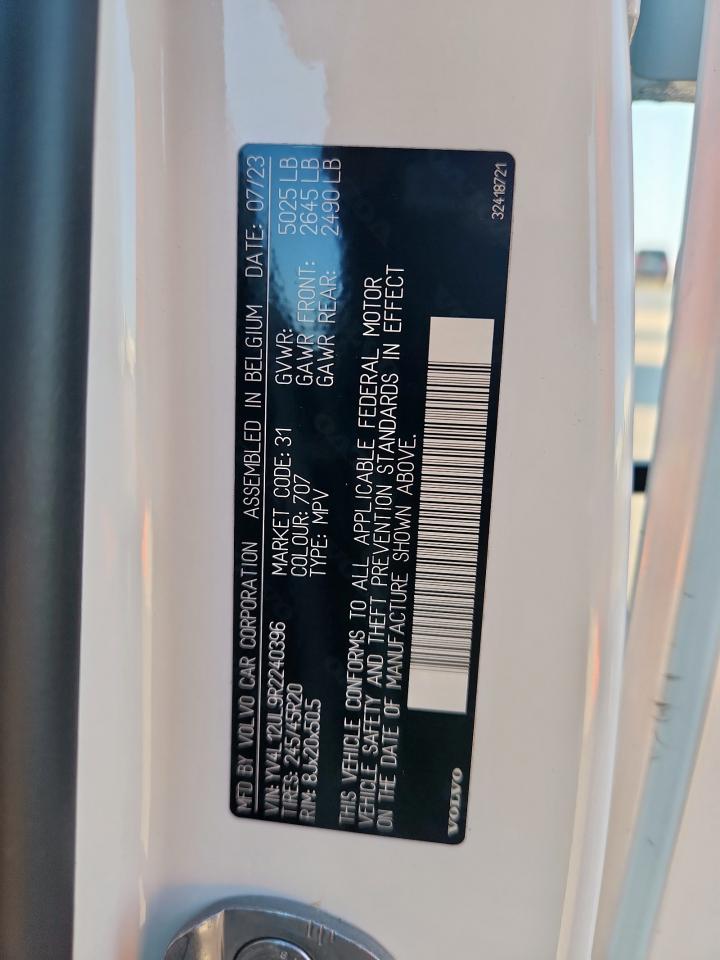 2024 Volvo Xc40 Plus VIN: YV4L12UL9R2240396 Lot: 80258225