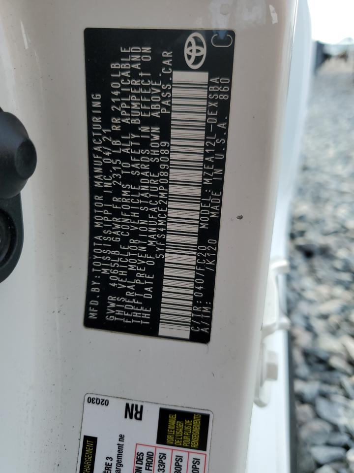 2021 Toyota Corolla Se VIN: 5YFS4MCE2MP089089 Lot: 81451535