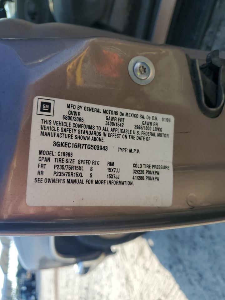 1996 GMC Suburban C1500 VIN: 3GKEC16R7TG503943 Lot: 80687605