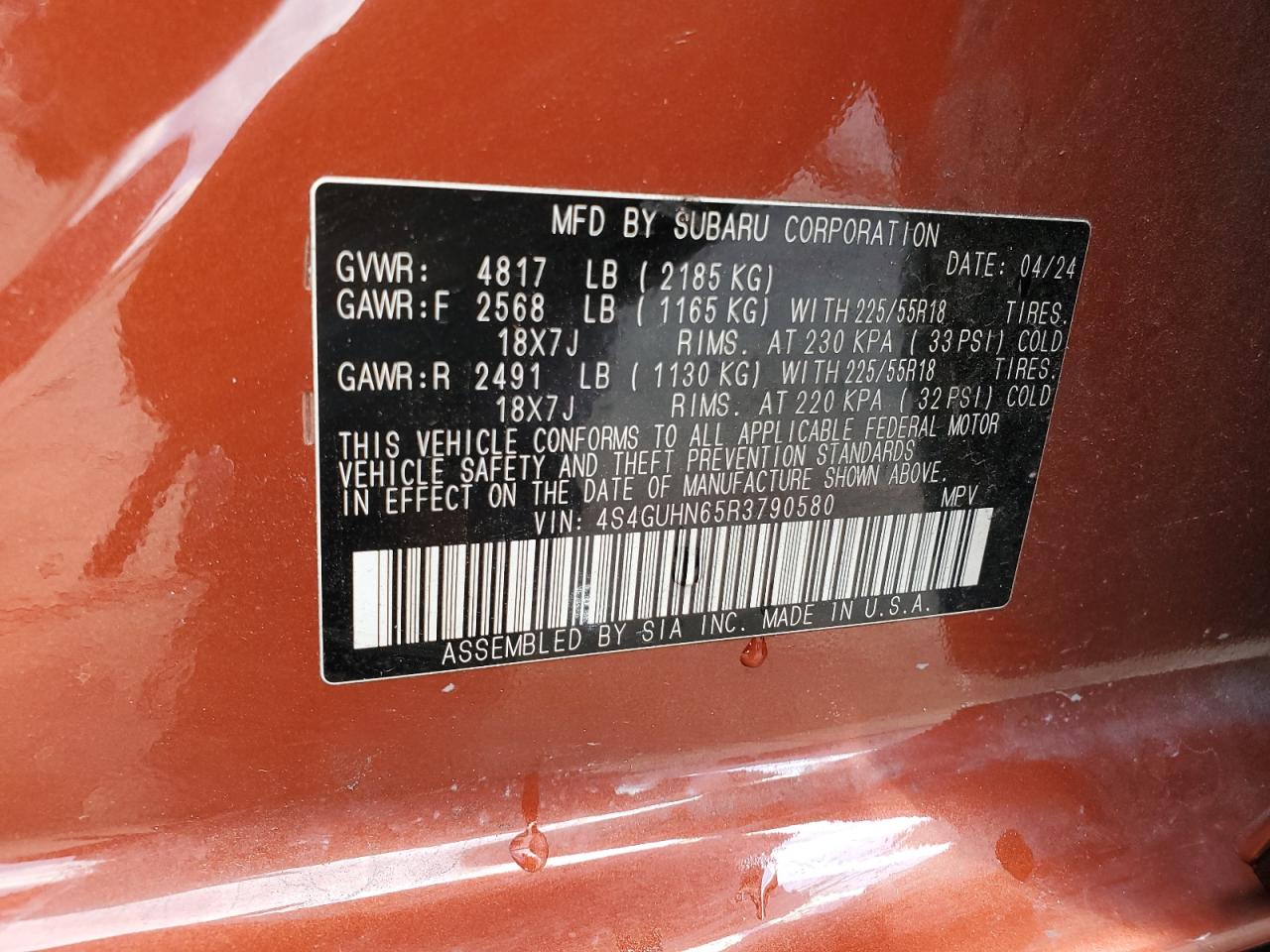 2024 Subaru Crosstrek Limited VIN: 4S4GUHN65R3790580 Lot: 83980065