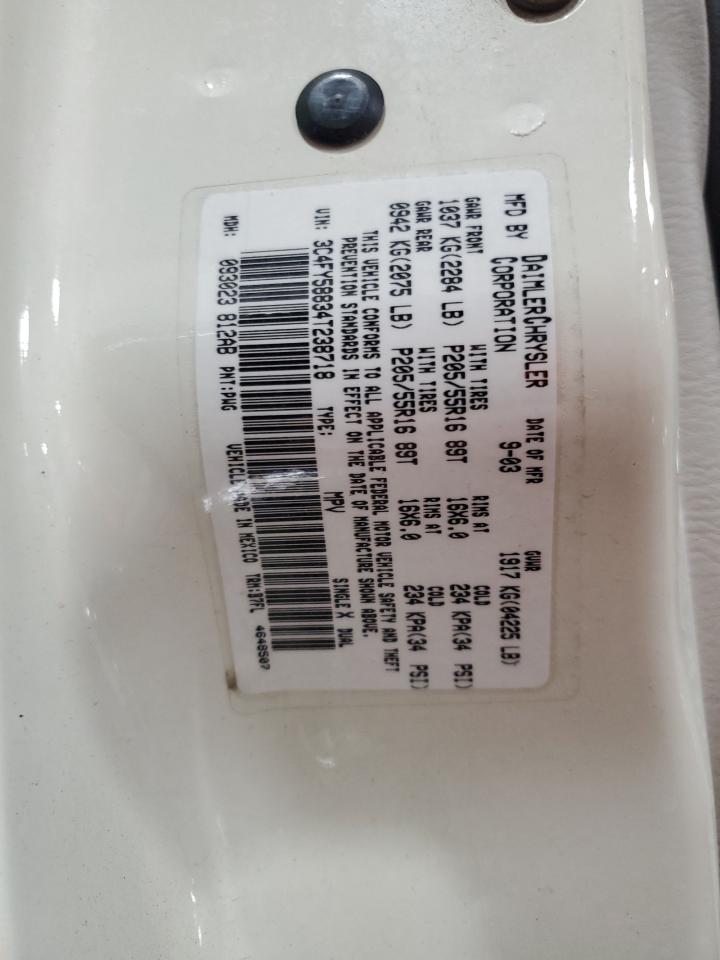 2004 Chrysler Pt Cruiser Touring VIN: 3C4FY58834T238718 Lot: 71517295