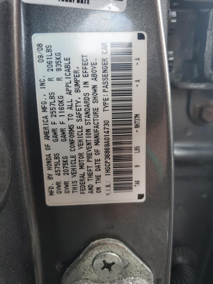 2009 Honda Accord Exl VIN: 1HGCP36869A014730 Lot: 84218085