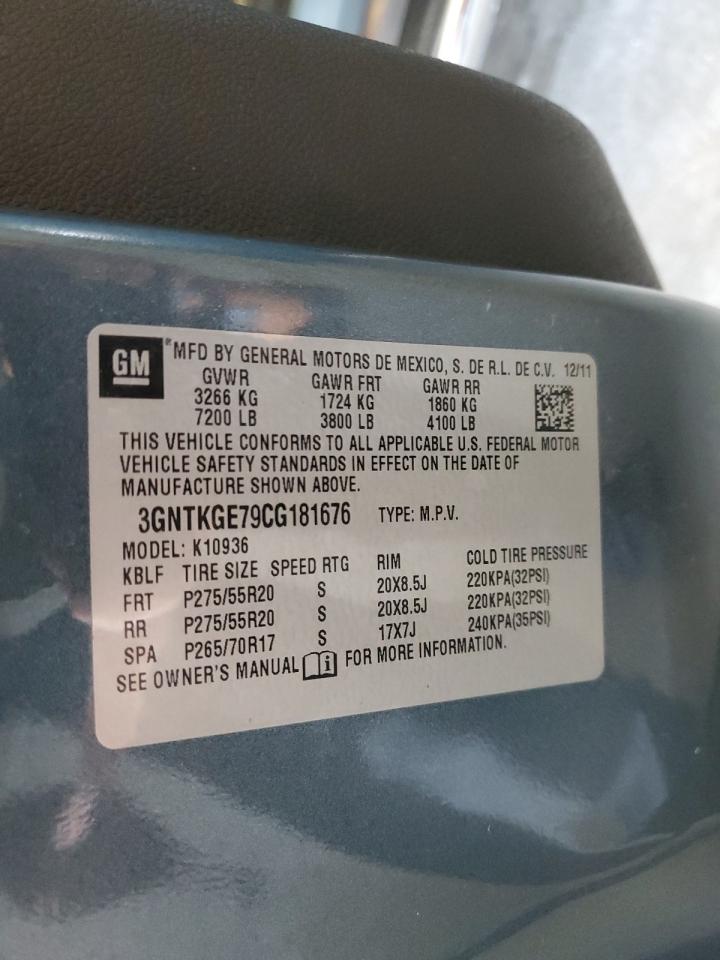 2012 Chevrolet Avalanche Ltz VIN: 3GNTKGE79CG181676 Lot: 81809445