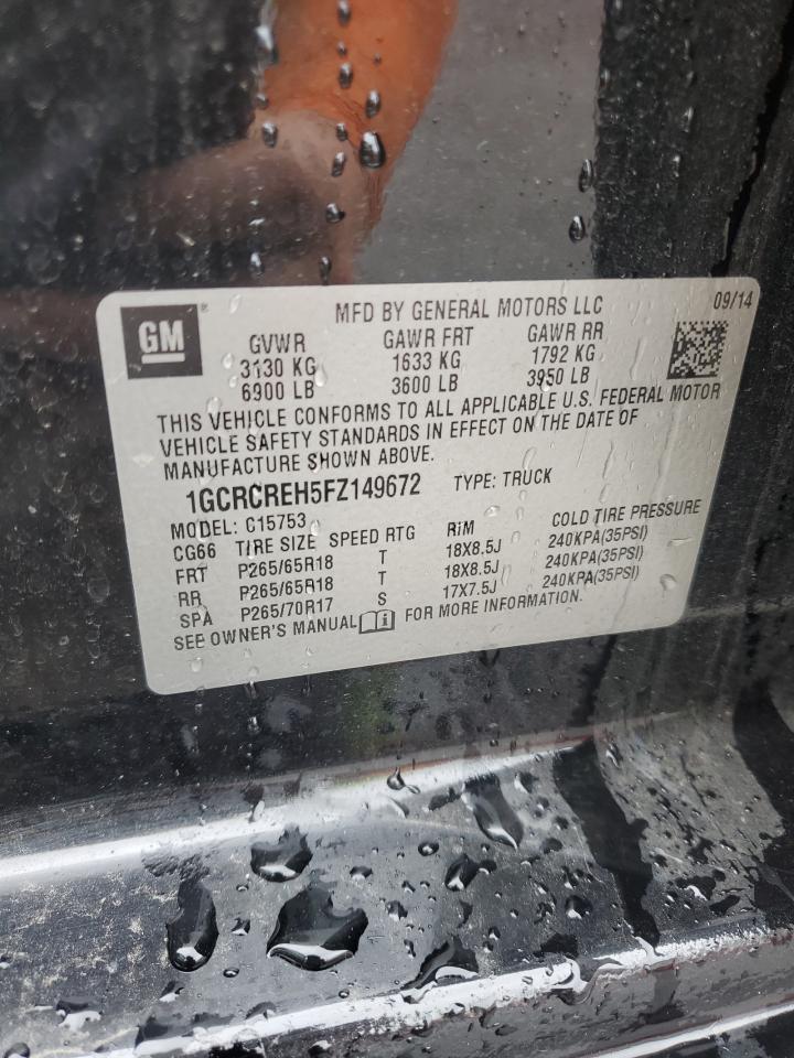 2015 Chevrolet Silverado C1500 Lt VIN: 1GCRCREH5FZ149672 Lot: 82121685