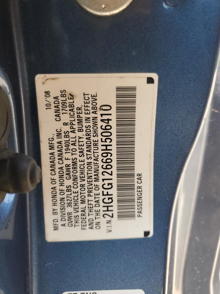 2009 Honda Civic Lx VIN: 2HGFG12669H506410 Lot: 72066785