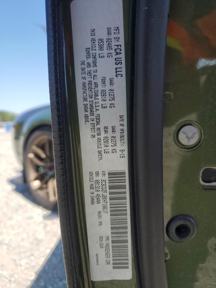 2019 Dodge Challenger R/T Scat Pack VIN: 2C3CDZFJ2KH716617 Lot: 65328535