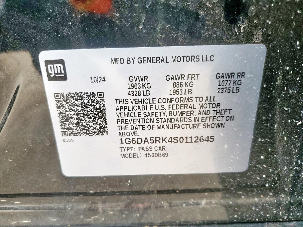 2025 Cadillac Ct4 Luxury VIN: 1G6DA5RK4S0112645 Lot: 71515775