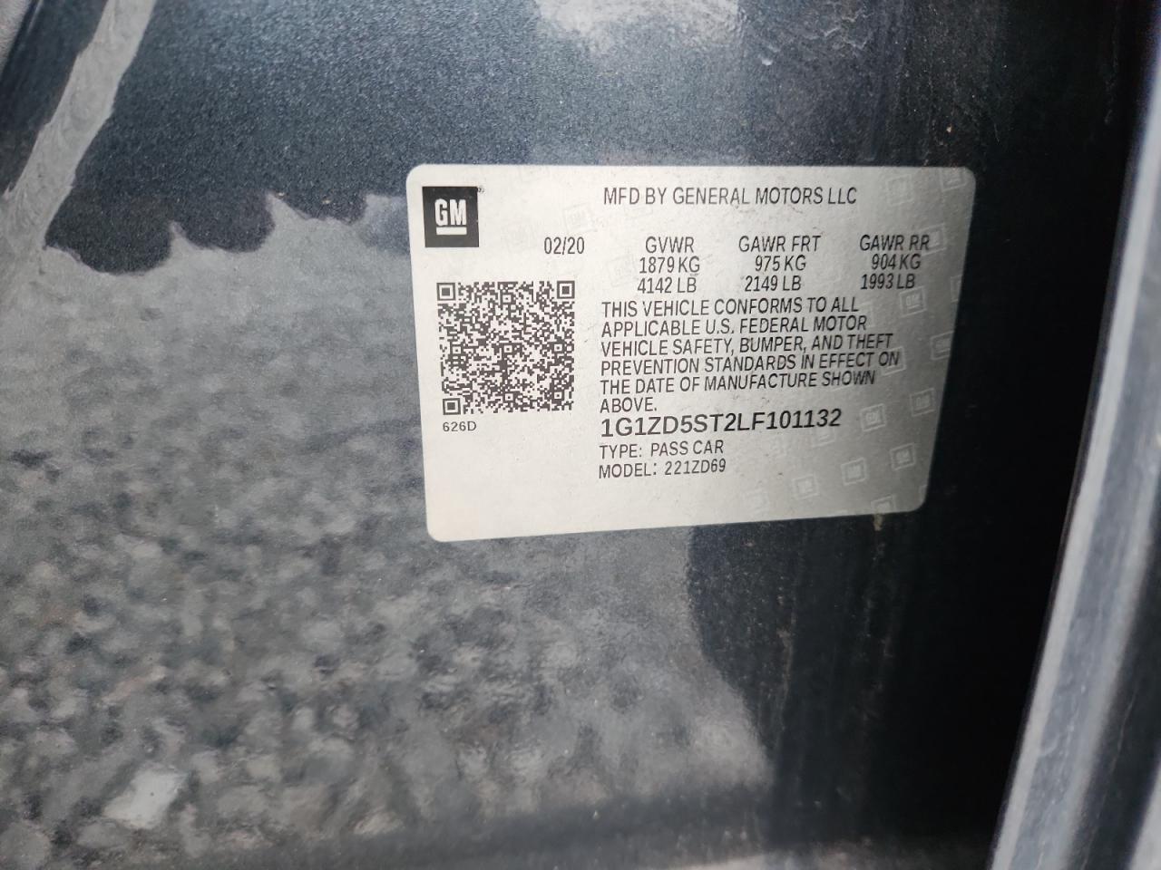 2020 Chevrolet Malibu Lt VIN: 1G1ZD5ST2LF101132 Lot: 84642775