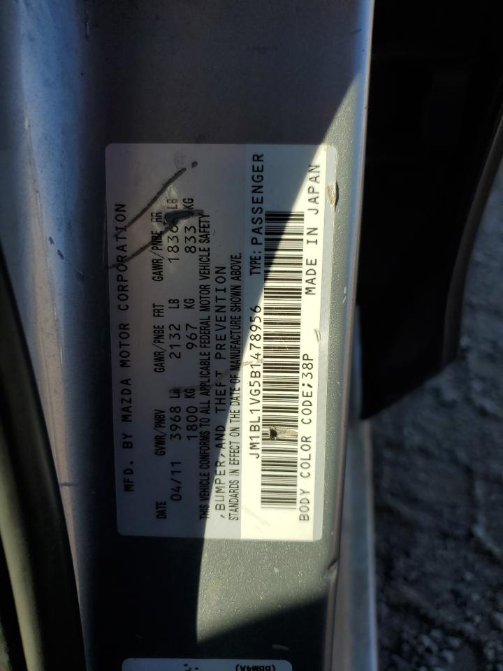 2011 Mazda 3 I VIN: JM1BL1VG5B1478956 Lot: 81714105