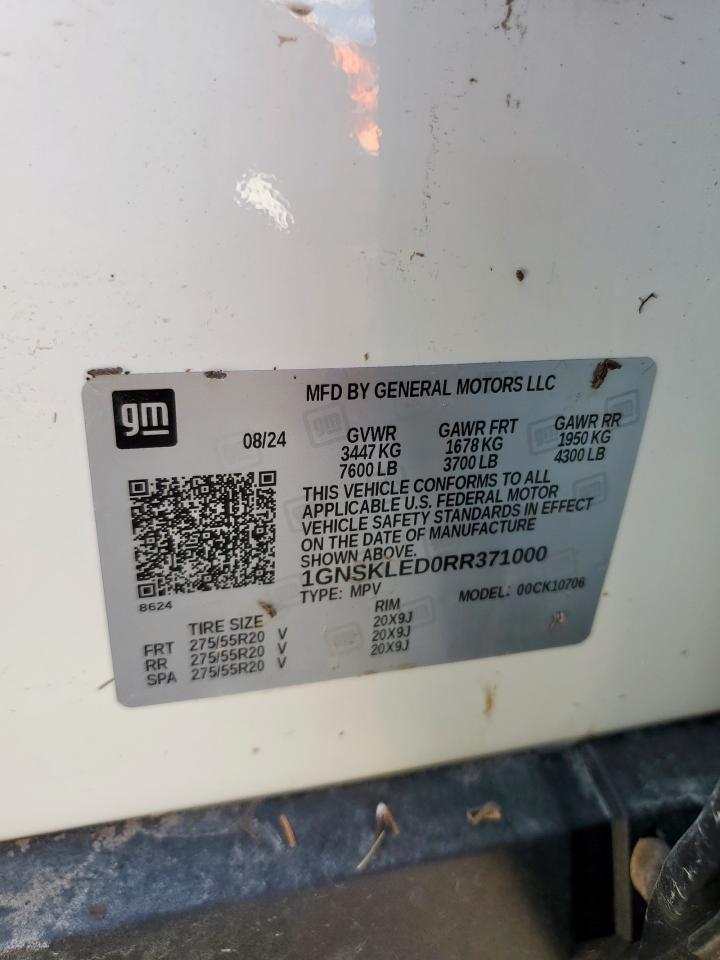 2024 Chevrolet Tahoe K1500 VIN: 1GNSKLED0RR371000 Lot: 80215415