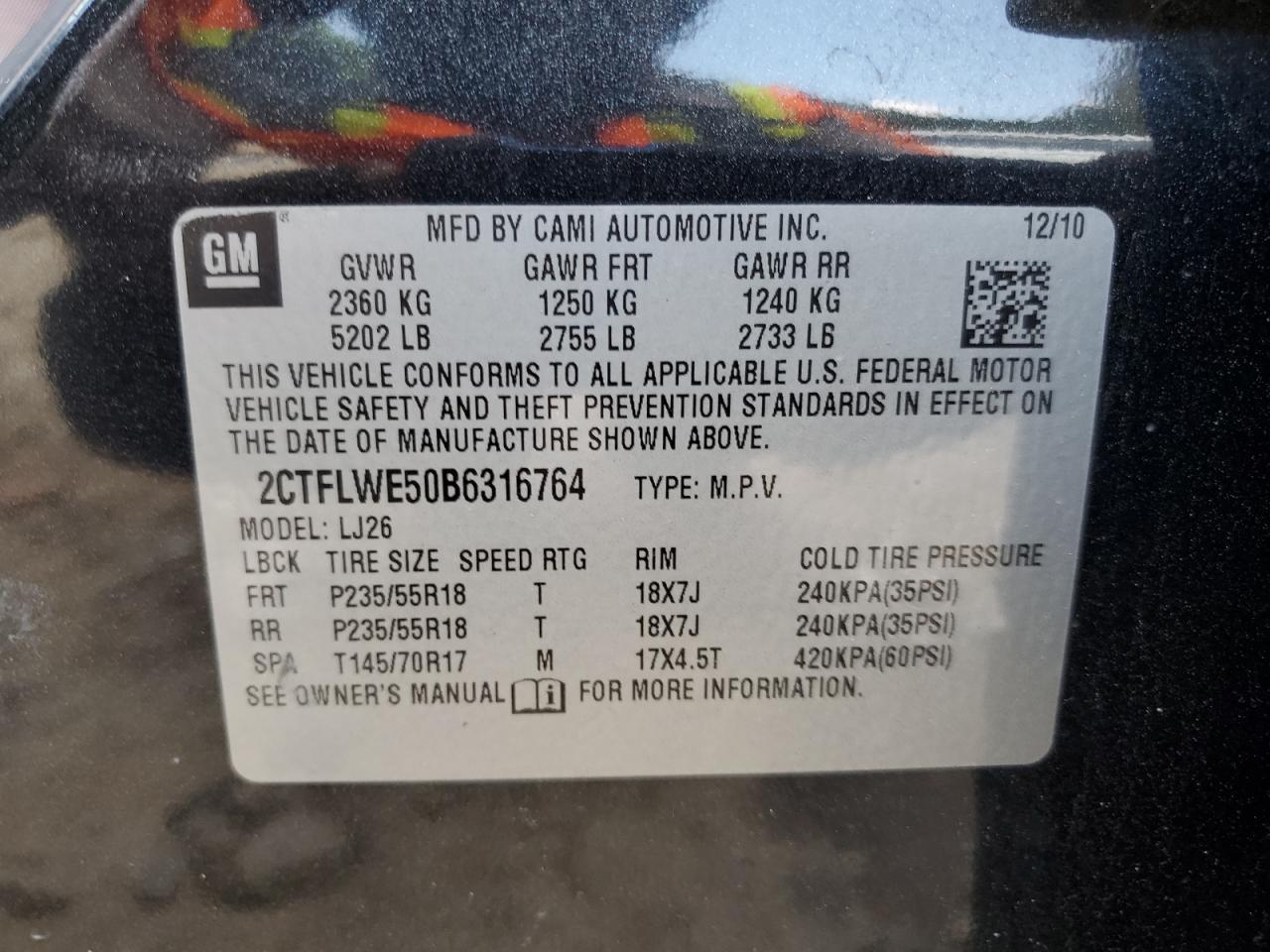 2011 GMC Terrain Slt VIN: 2CTFLWE50B6316764 Lot: 81013875