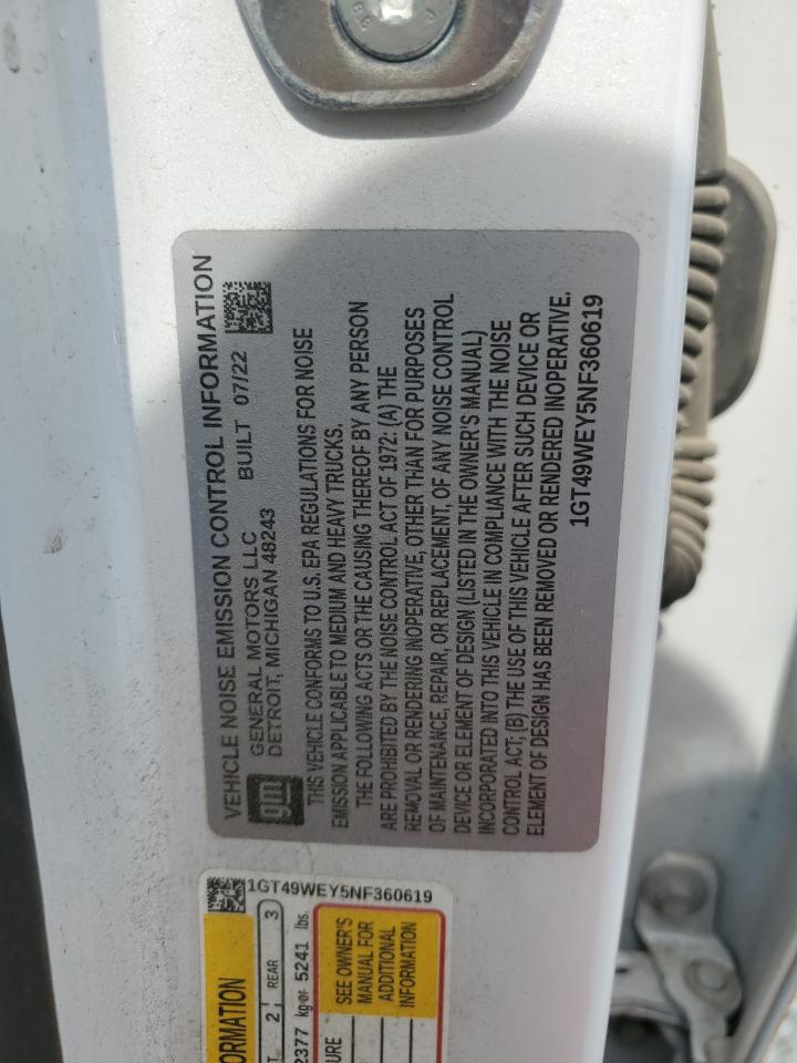 2022 GMC Sierra K3500 Denali VIN: 1GT49WEY5NF360619 Lot: 80312435