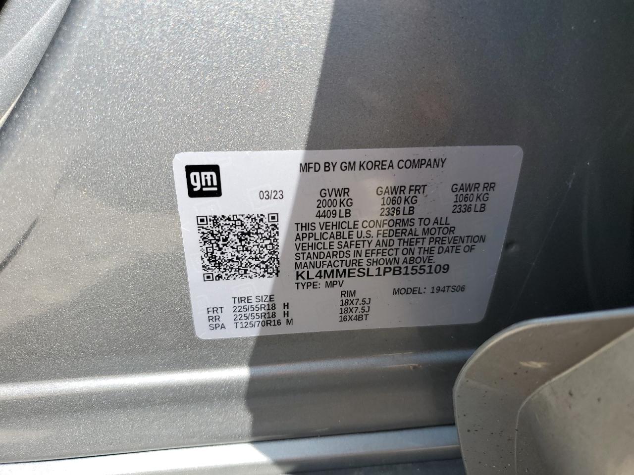 2023 Buick Encore Gx Select VIN: KL4MMESL1PB155109 Lot: 71281715