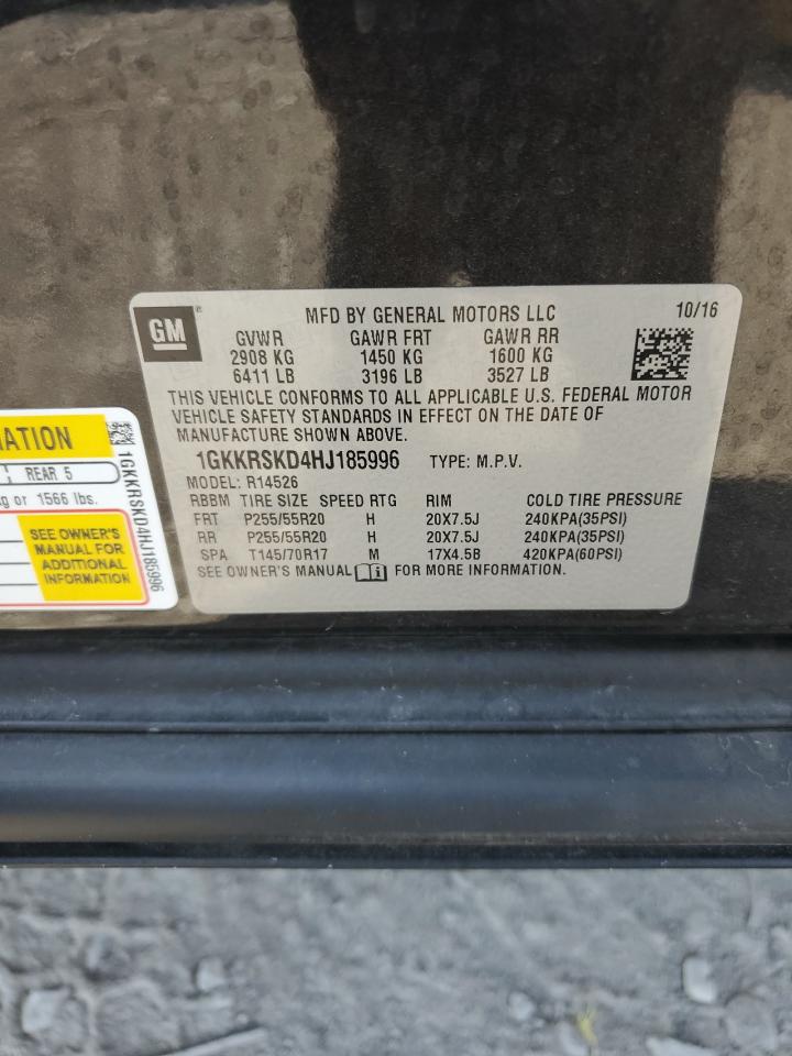 2017 GMC Acadia Limited Slt-2 VIN: 1GKKRSKD4HJ185996 Lot: 80558215