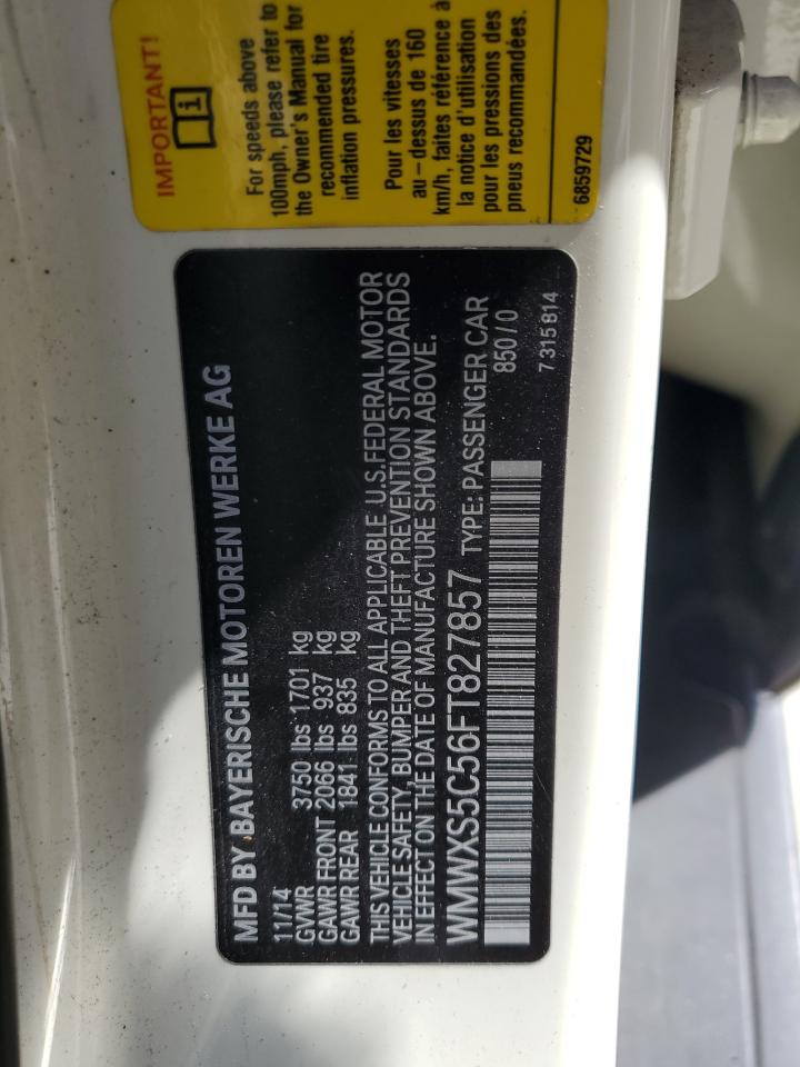 2015 Mini Cooper VIN: WMWXS5C56FT827857 Lot: 80875455