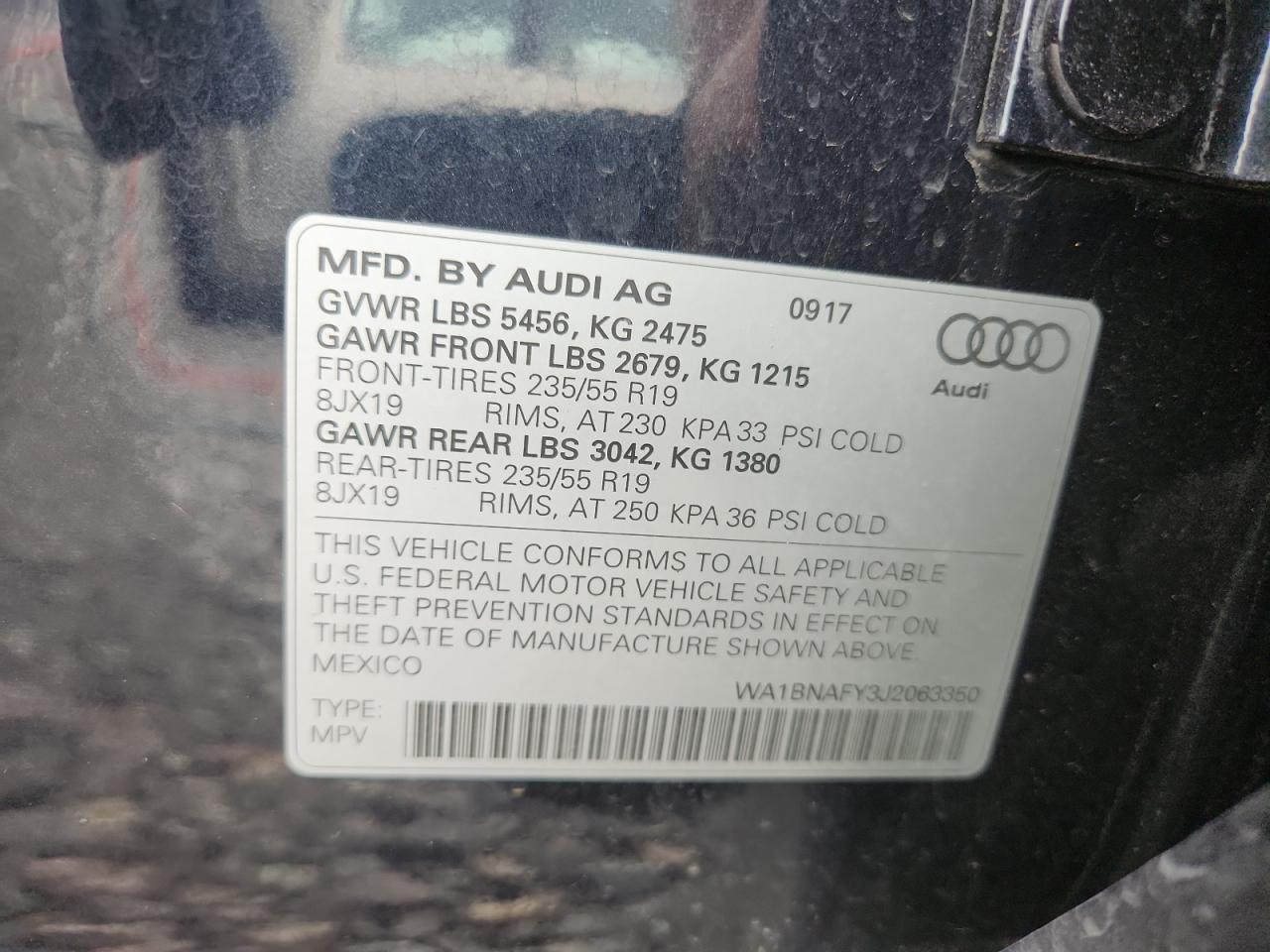 2018 Audi Q5 Premium Plus VIN: WA1BNAFY3J2063350 Lot: 81582425