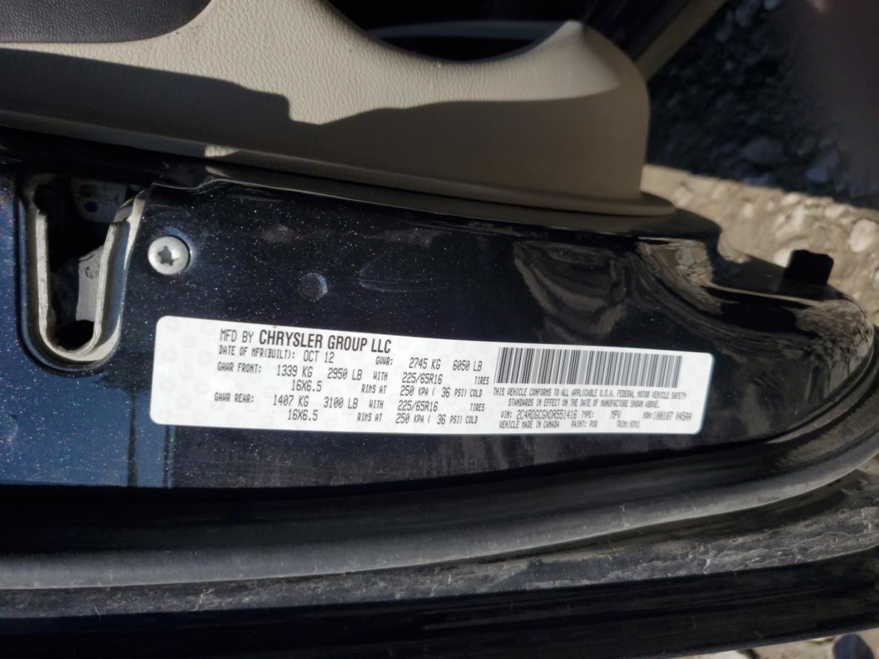 2013 Dodge Grand Caravan Sxt VIN: 2C4RDGCGXDR551416 Lot: 81741255