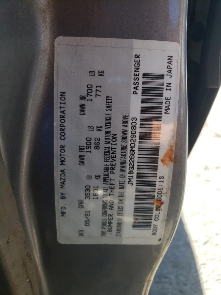 1991 Mazda Protege Lx VIN: JM1BG2266M0290803 Lot: 81856185