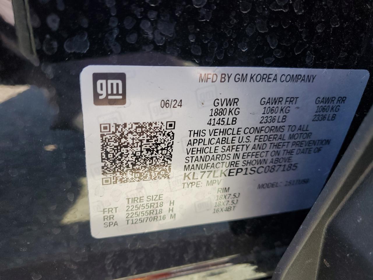 2025 Chevrolet Trax Activ VIN: KL77LKEP1SC087185 Lot: 81264575