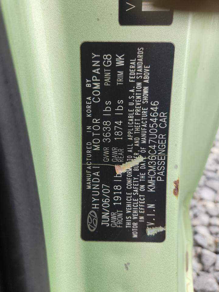 2007 Hyundai Accent Gs VIN: KMHCM36C47U054646 Lot: 83814475