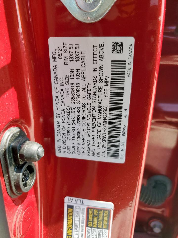 2021 Honda Cr-V Exl VIN: 2HKRW1H87MH422605 Lot: 80860585