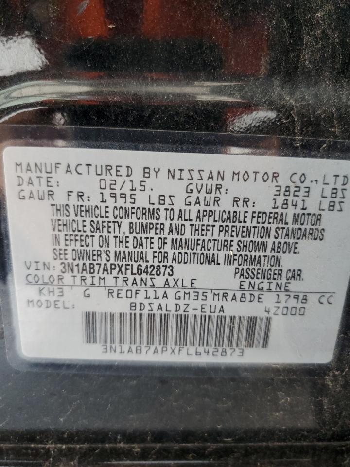 2015 Nissan Sentra S VIN: 3N1AB7APXFL642873 Lot: 71175275