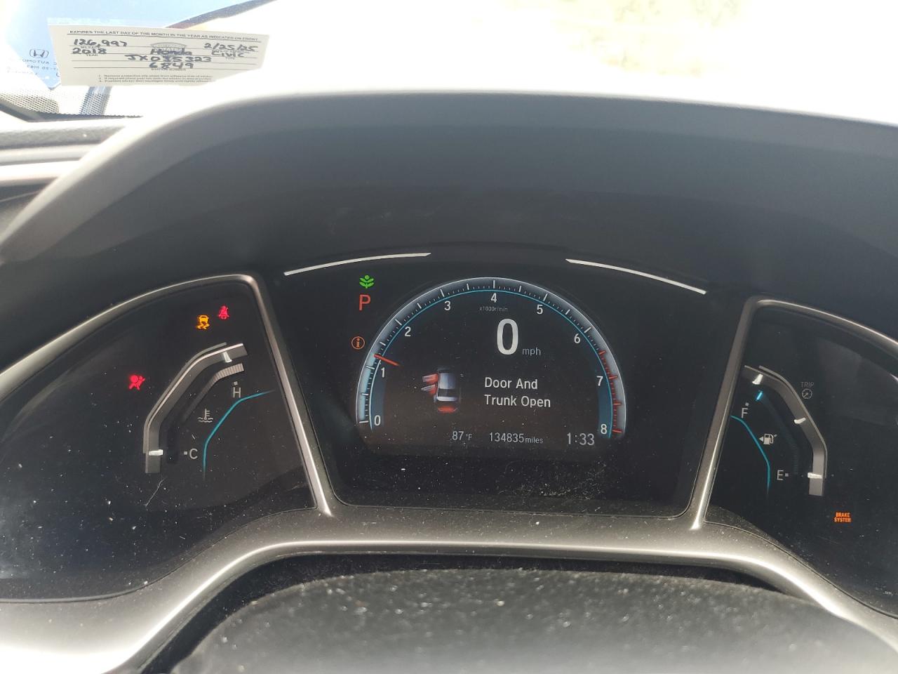 2018 Honda Civic Ex VIN: JHMFC1F3XJX035323 Lot: 84732325