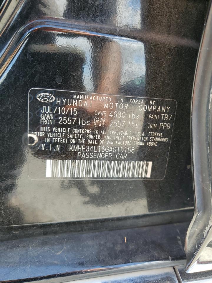2016 Hyundai Sonata Hybrid VIN: KMHE34L16GA019158 Lot: 71987475