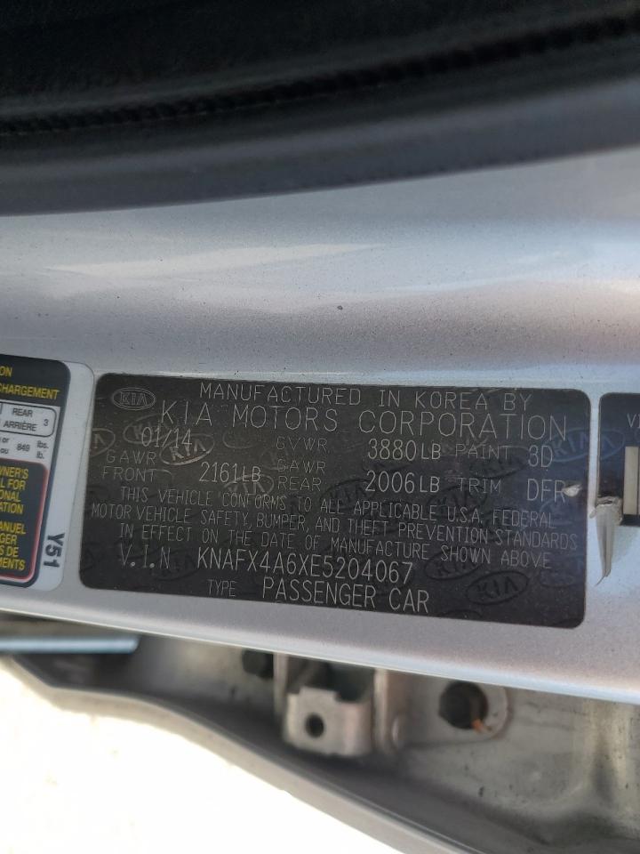 2014 Kia Forte Lx VIN: KNAFX4A6XE5204067 Lot: 83973025