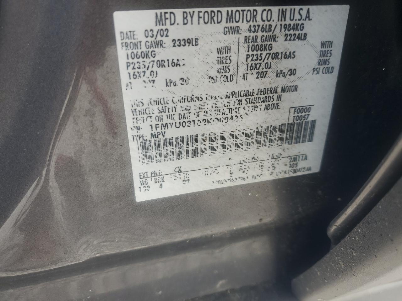 2002 Ford Escape Xlt VIN: 1FMYU03102KD88426 Lot: 80194005