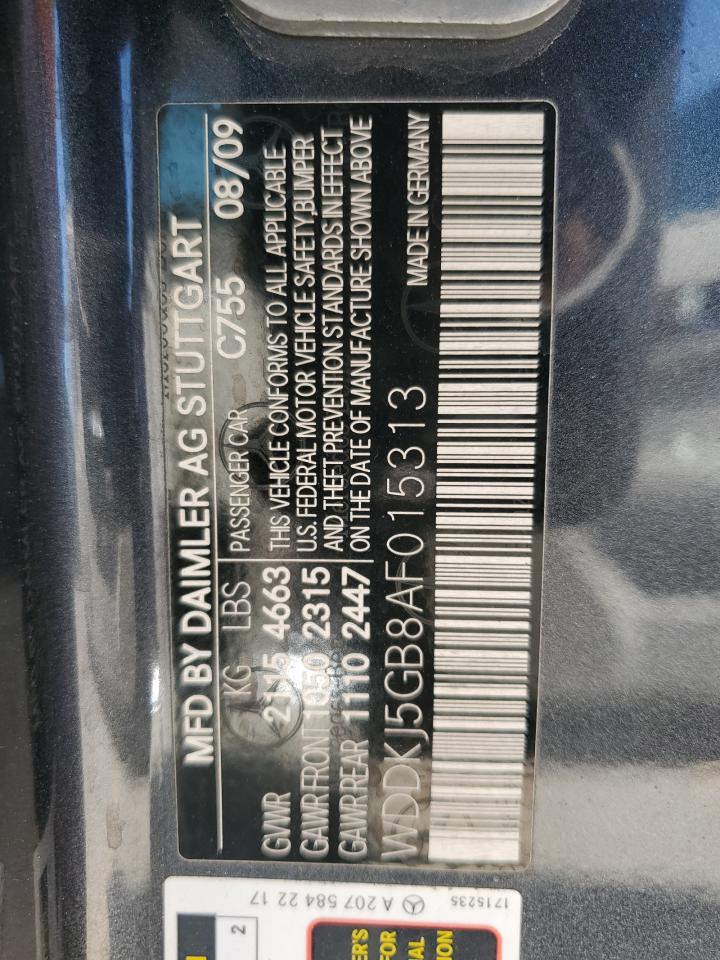 2010 Mercedes-Benz E 350 VIN: WDDKJ5GB8AF015313 Lot: 80297155