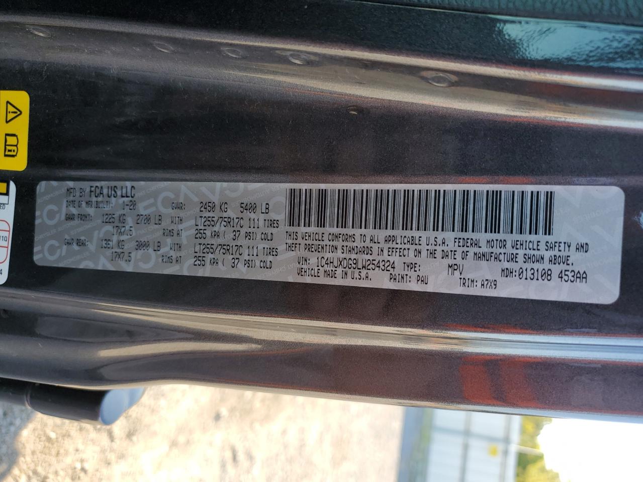 2020 Jeep Wrangler Unlimited Sport VIN: 1C4HJXDG9LW254324 Lot: 81452195