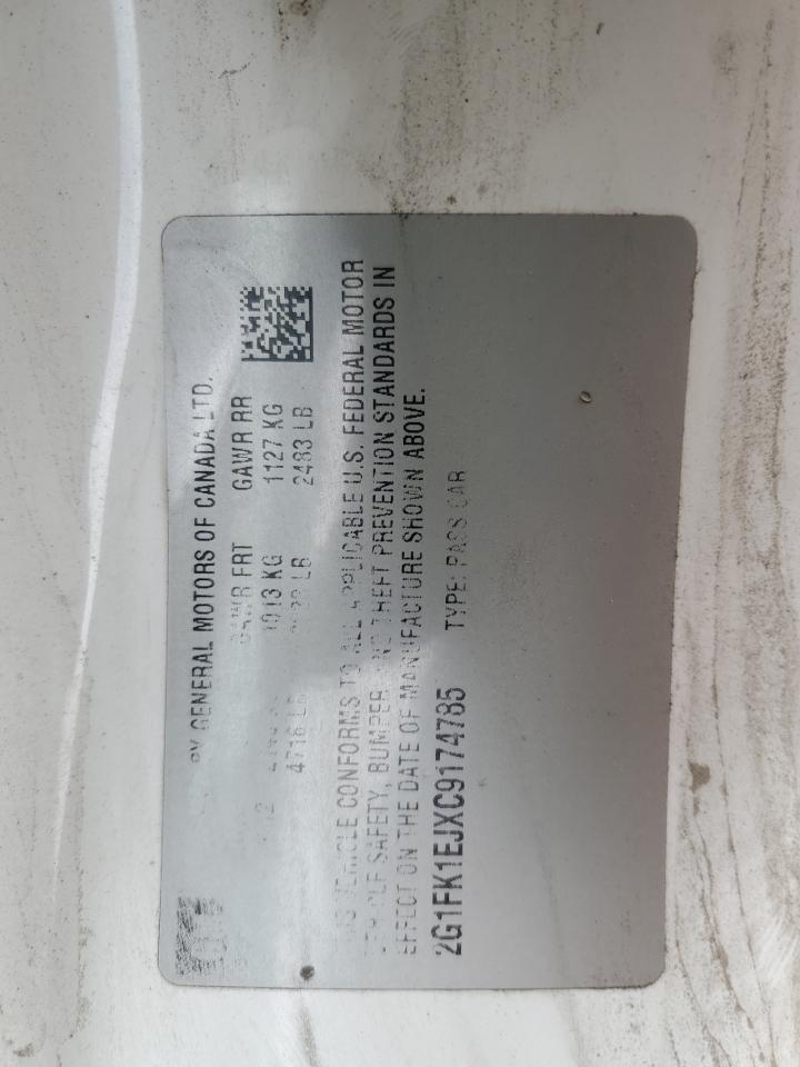 2012 Chevrolet Camaro 2Ss VIN: 2G1FK1EJXC9174785 Lot: 81049825