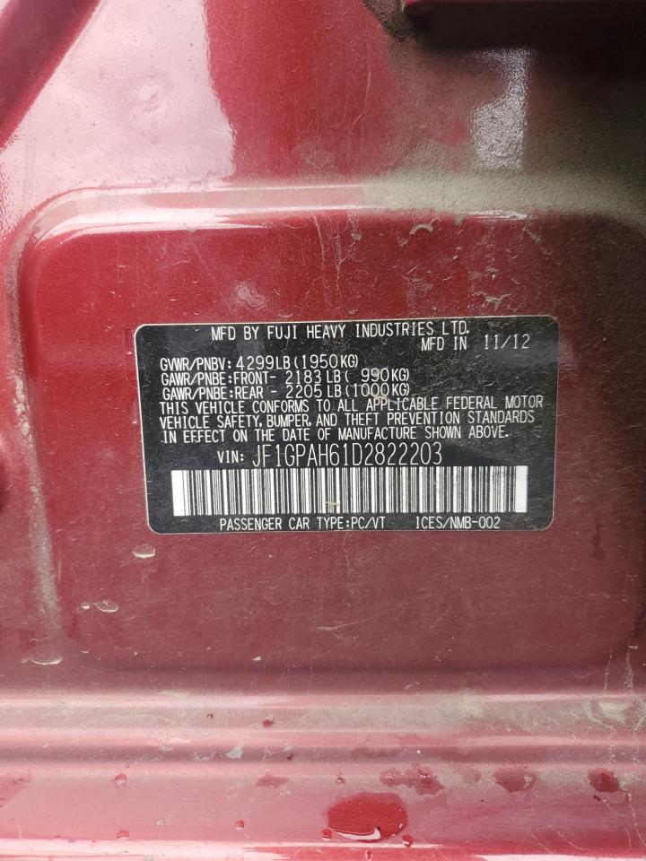 2013 Subaru Impreza Limited VIN: JF1GPAH61D2822203 Lot: 81919925
