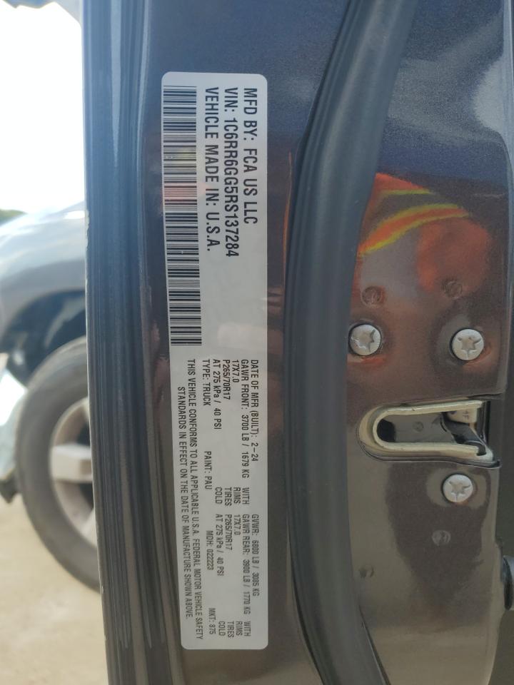 2024 Ram 1500 Classic Slt VIN: 1C6RR6GG5RS137284 Lot: 84012535