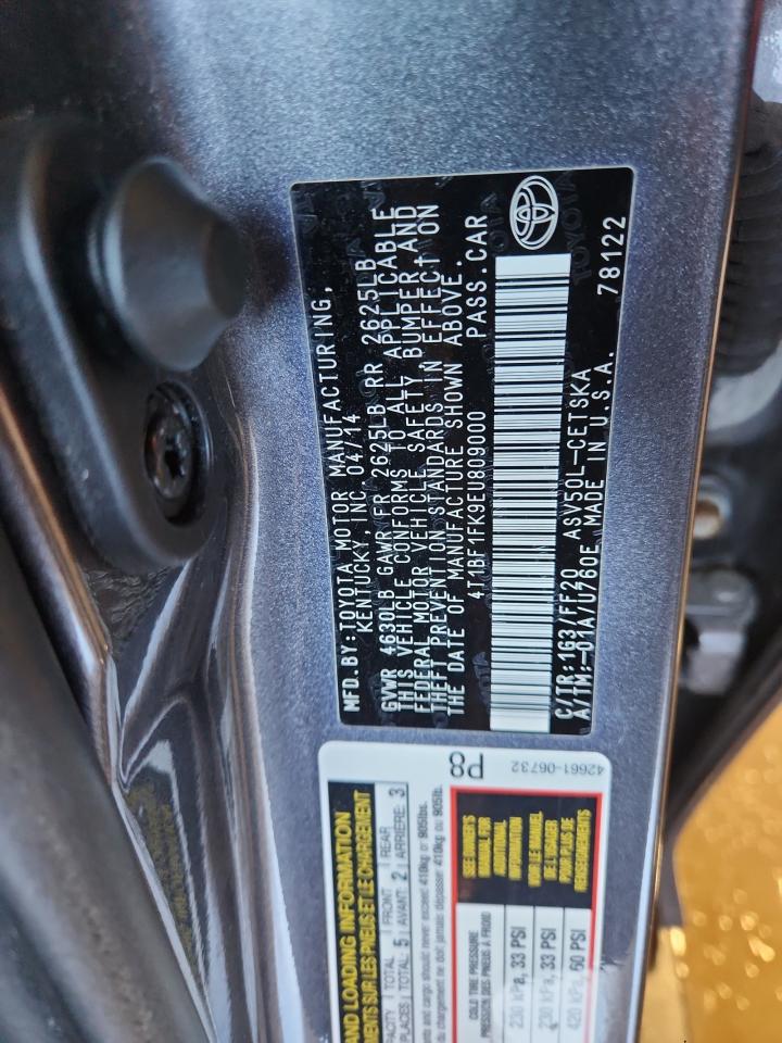 2014 Toyota Camry L VIN: 4T1BF1FK9EU809000 Lot: 81556225