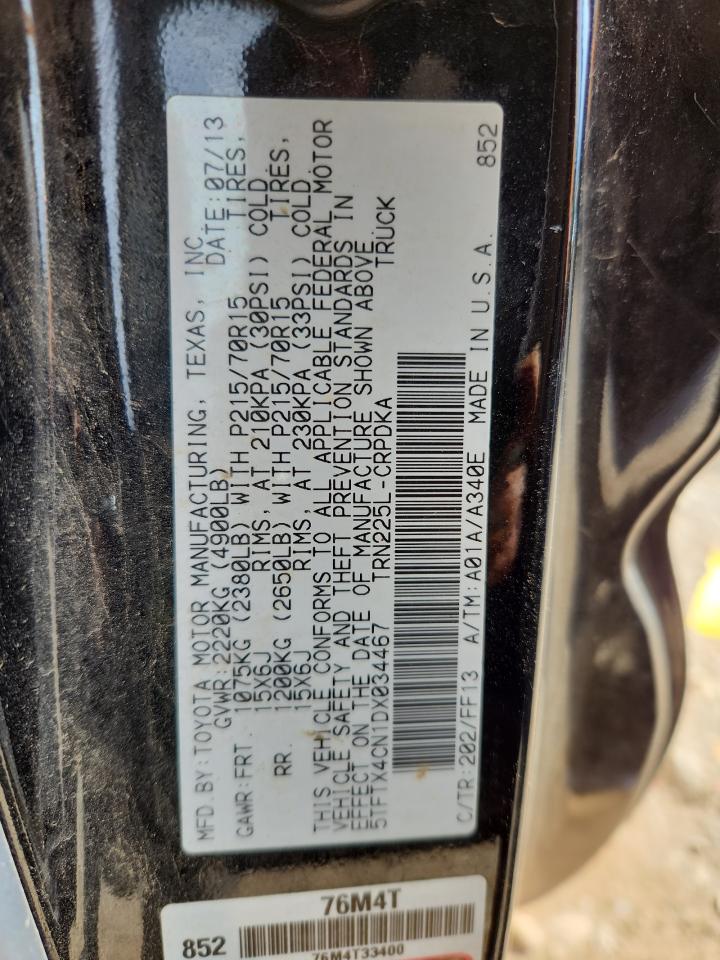 2013 Toyota Tacoma Access Cab VIN: 5TFTX4CN1DX034467 Lot: 83949805