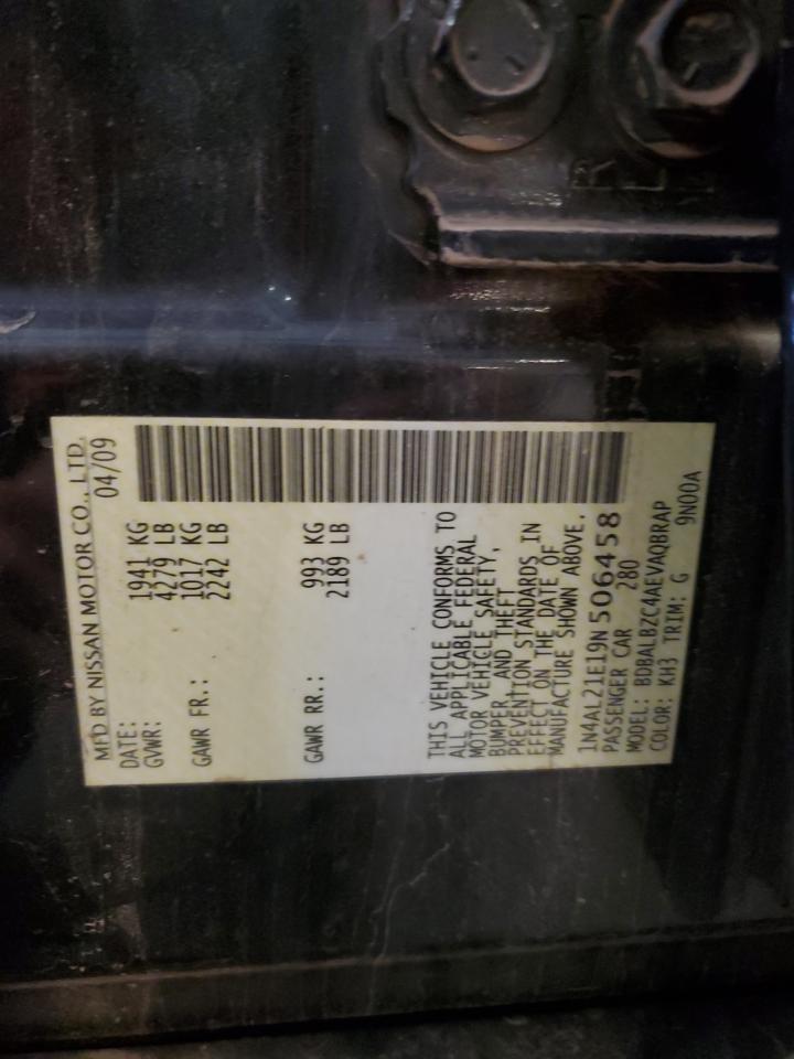 2009 Nissan Altima 2.5 VIN: 1N4AL21E19N506458 Lot: 80993585