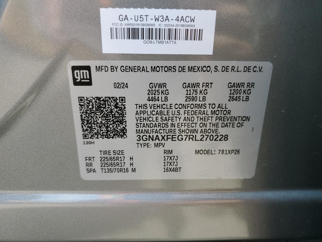 2024 Chevrolet Equinox Ls VIN: 3GNAXFEG7RL270228 Lot: 71890515