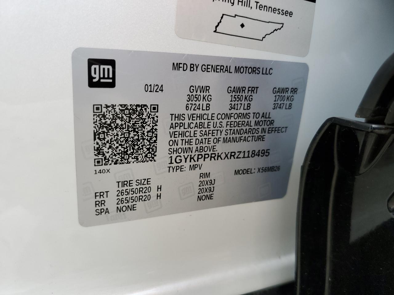 2024 Cadillac Lyriq Luxury VIN: 1GYKPPRKXRZ118495 Lot: 81114835