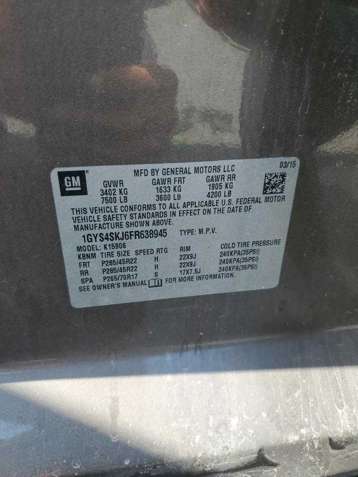 2015 Cadillac Escalade Esv Luxury VIN: 1GYS4SKJ6FR638945 Lot: 81321525
