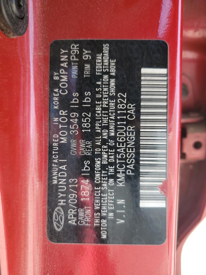 2013 Hyundai Accent Gls VIN: KMHCT5AE6DU111822 Lot: 84276035