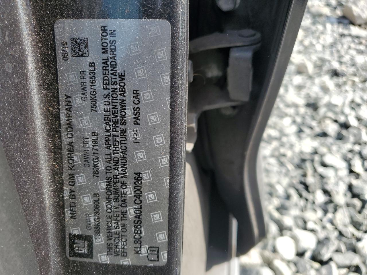 2020 Chevrolet Spark Ls VIN: KL8CB6SA0LC400264 Lot: 83825945