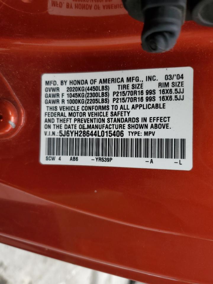 2004 Honda Element Ex VIN: 5J6YH28644L015406 Lot: 81734175