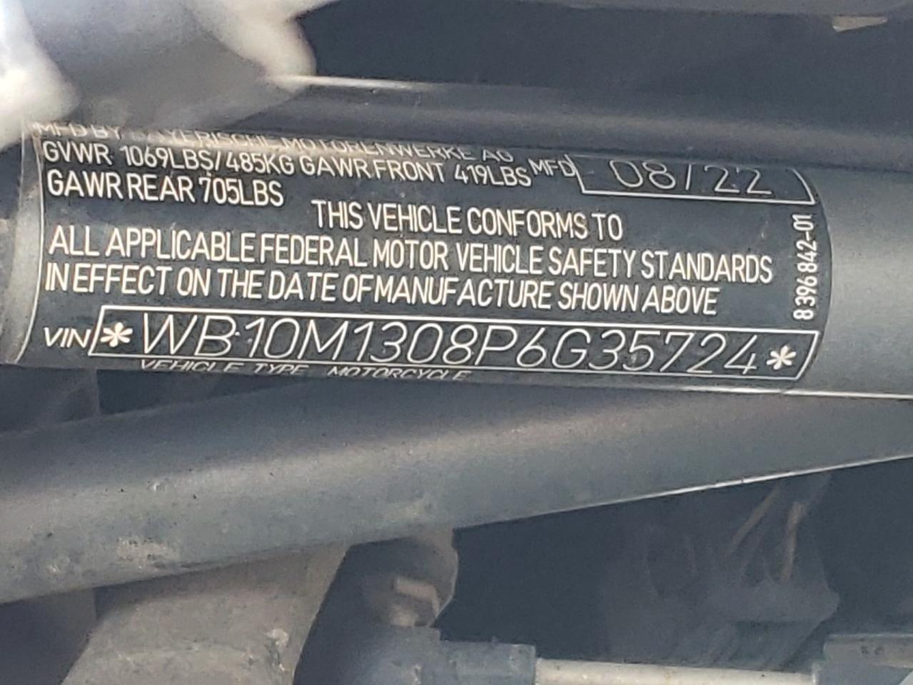 2023 BMW R 1250 Gs Adventure VIN: WB10M1308P6G35724 Lot: 71085005