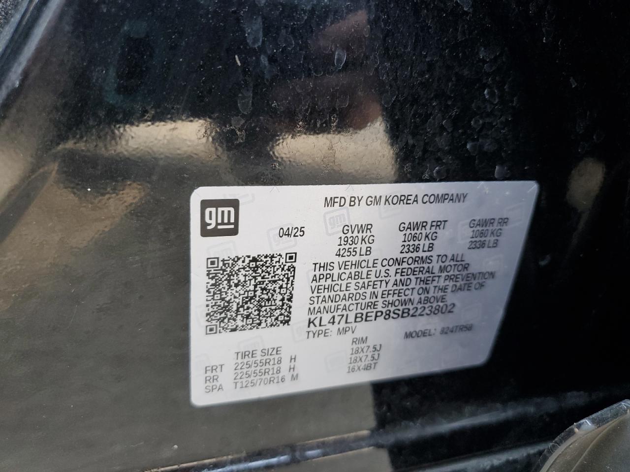 2025 Buick Envista Sport Touring VIN: KL47LBEP8SB223802 Lot: 81250495